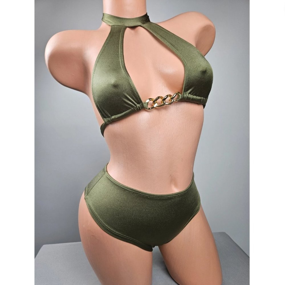 Olive Green Short Set (S) - Picture 2 of 4